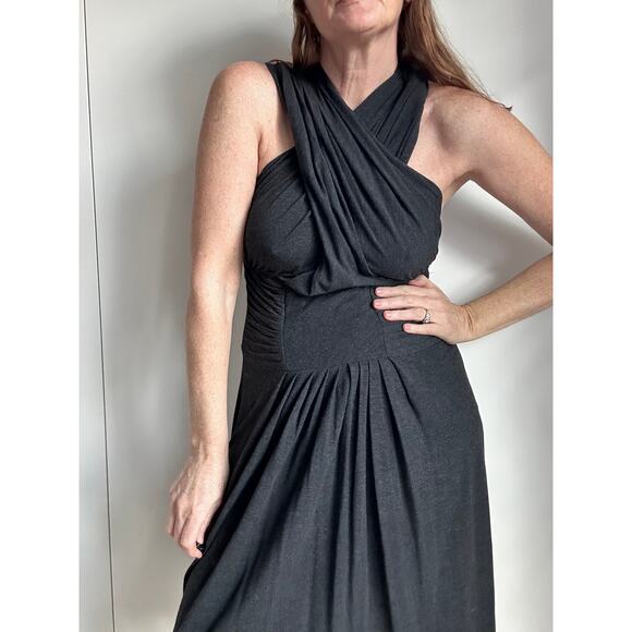 Robert Rodriquez Cocktail Dress Grey Size large Knit Jersey Knee Length - Picture 12 of 12